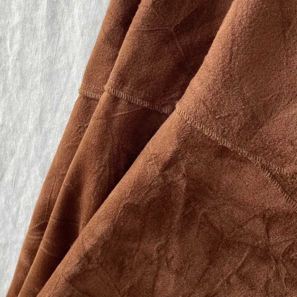 ‼️SOLD‼️ Vintage faux suede mid rise chocolate brown midi skirt - Picture 3 of 7